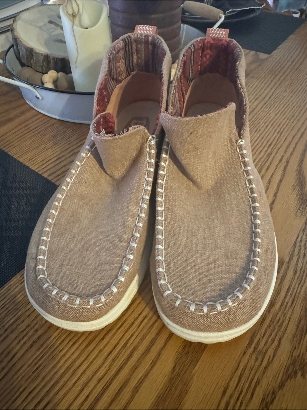 Hey Dude Women's Slip-On Ankle Moccasins in Light Brown